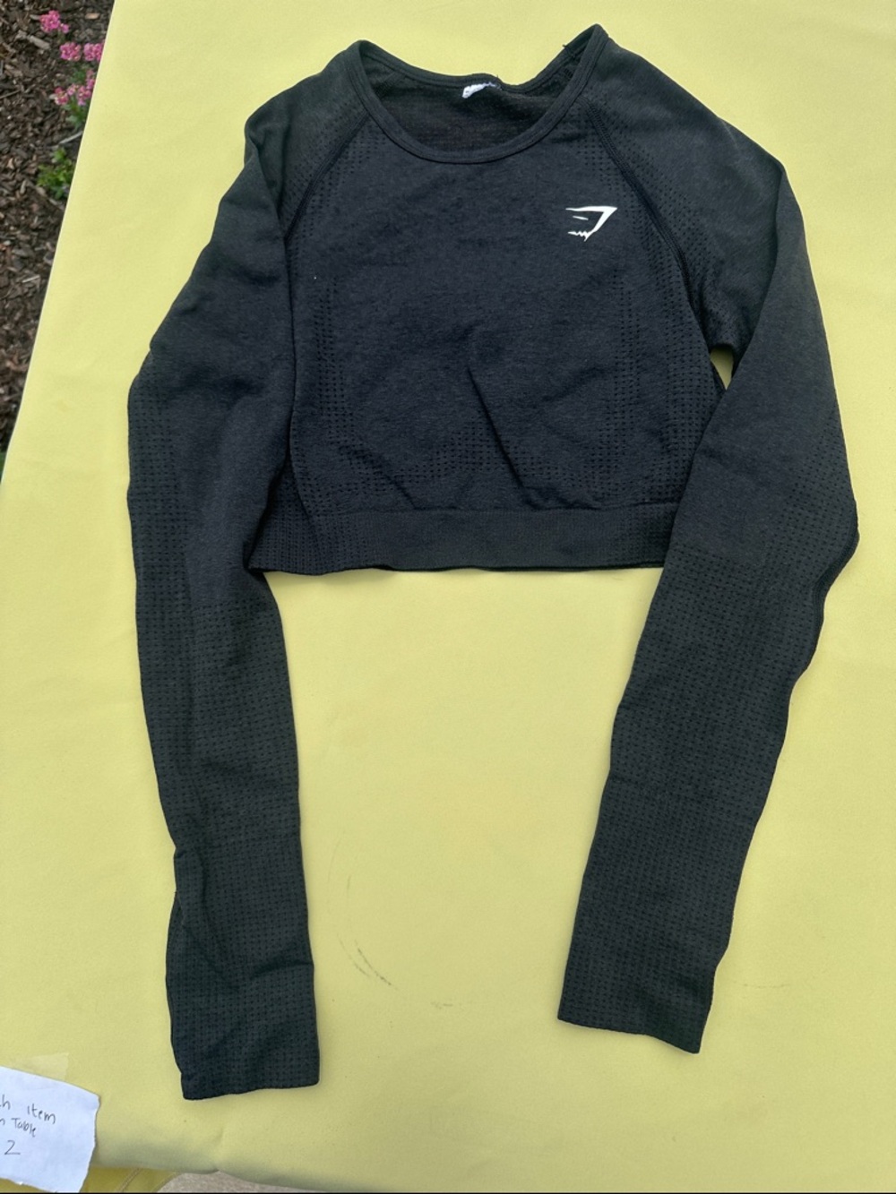 Gymshark Black Seamless Cropped Long-Sleeve Top